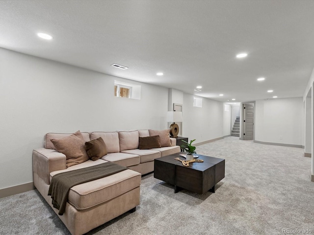 883 S Downing St, Denver, CO 80209 - carpeted living room featuring recessed lighting