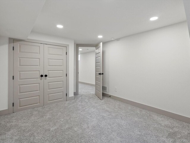 883 S Downing St, Denver, CO 80209 - finished basement featuring carpet floors and recessed lighting