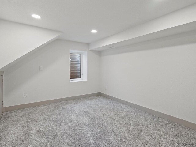 883 S Downing St, Denver, CO 80209 - bonus room featuring carpet flooring, recessed lighting, and vaulted ceiling