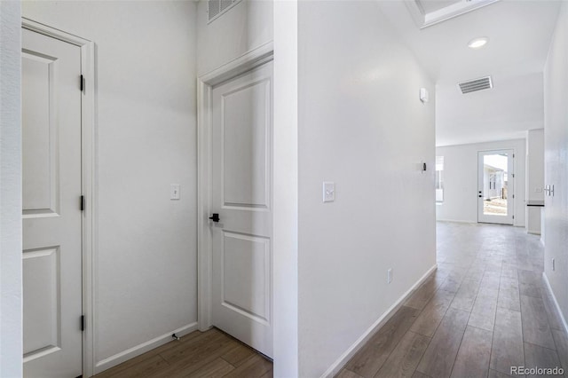 hall featuring hardwood / wood-style floors