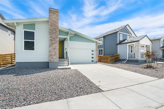 view of front of house with a garage