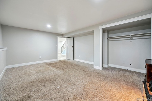3340 Afternoon Cir, Colorado Springs, CO 80910 - unfurnished bedroom with multiple closets, carpet flooring, and recessed lighting