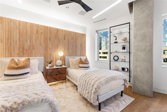 1610 Little Raven St Unit Ph6, Denver, CO 80202 - bedroom featuring light wood-style floors and ceiling fan
