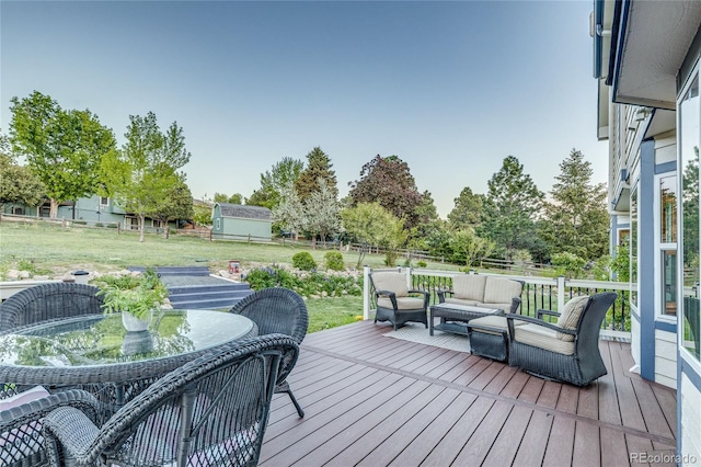 14915 Gleneagle Dr, Colorado Springs, CO 80921 - wooden terrace with an outdoor living space
