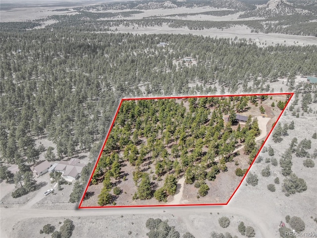 47 Wykagyl Cir, Westcliffe, CO 81252 - birds eye view of property featuring a forest view and a mountain view