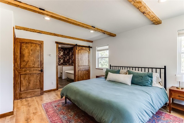 47 Wykagyl Cir, Westcliffe, CO 81252 - bedroom featuring recessed lighting, beam ceiling, and light wood-style flooring
