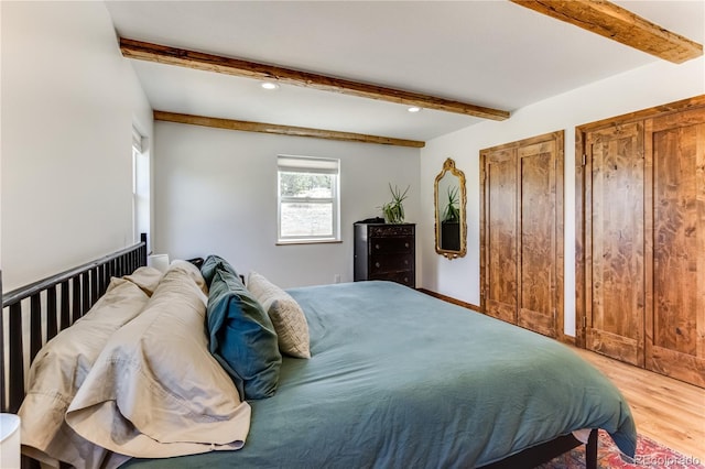 47 Wykagyl Cir, Westcliffe, CO 81252 - bedroom with recessed lighting, wood finished floors, and beamed ceiling