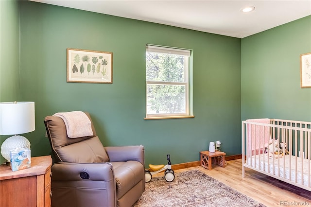 47 Wykagyl Cir, Westcliffe, CO 81252 - bedroom featuring a nursery area, baseboards, recessed lighting, and wood finished floors