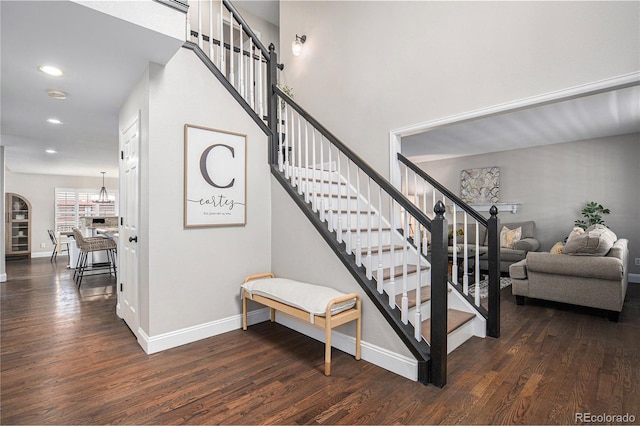 13340 Saint Paul St, Thornton, CO 80241 - stairway with wood finished floors and recessed lighting