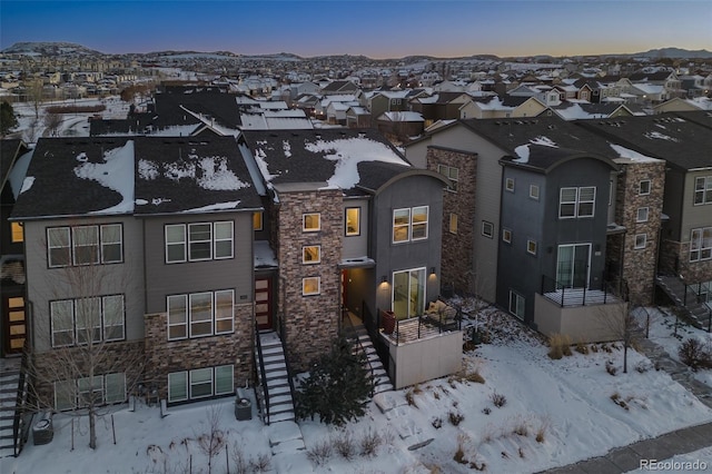 view of front of house with a mountain view