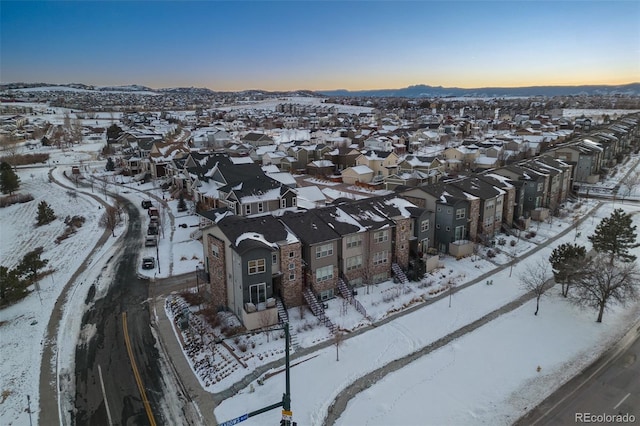 view of snowy aerial view