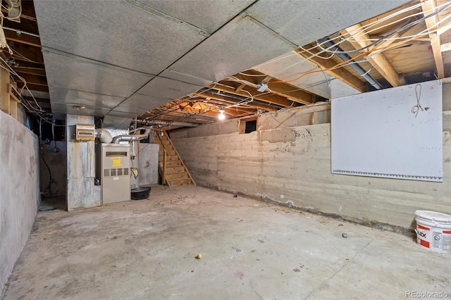 205 Beech St, Hudson, CO 80642 - unfinished basement with heating unit