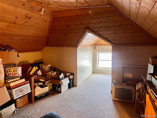 additional living space with vaulted ceiling and wooden ceiling