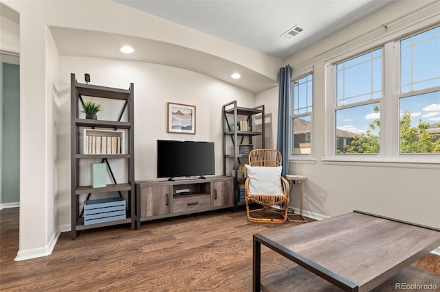 837 E 98th Ave Unit 405, Thornton, CO 80229 - living area with dark wood-type flooring and recessed lighting