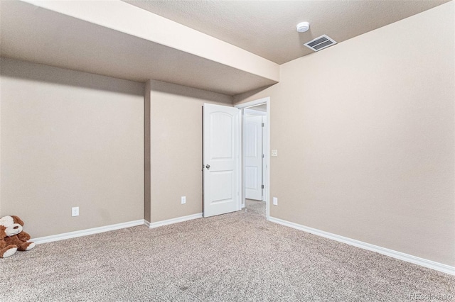 basement featuring carpet