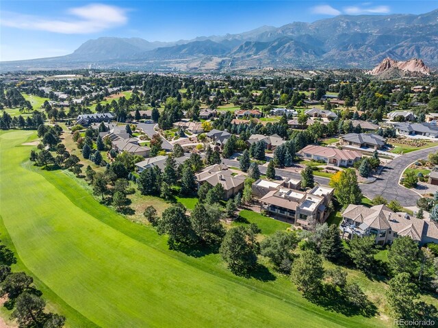 aerial view with a mountain view