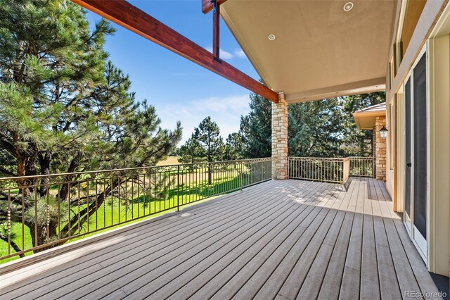 view of wooden deck