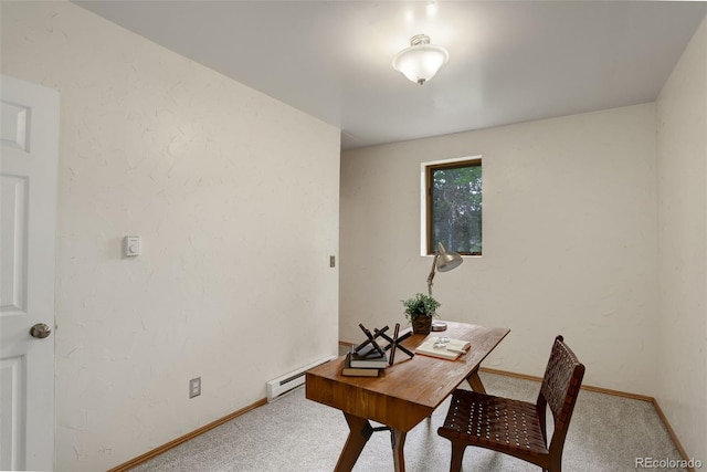 31150 Manitoba Dr, Evergreen, CO 80439 - carpeted office with a baseboard radiator and baseboards