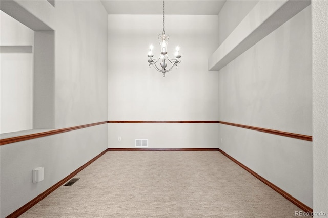 1513 Cannon Mountain Dr, Longmont, CO 80503 - unfurnished room with a chandelier, carpet, and baseboards