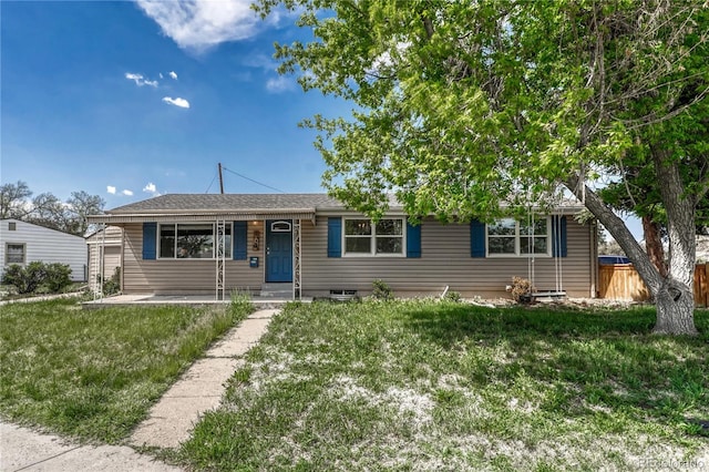 view of single story home