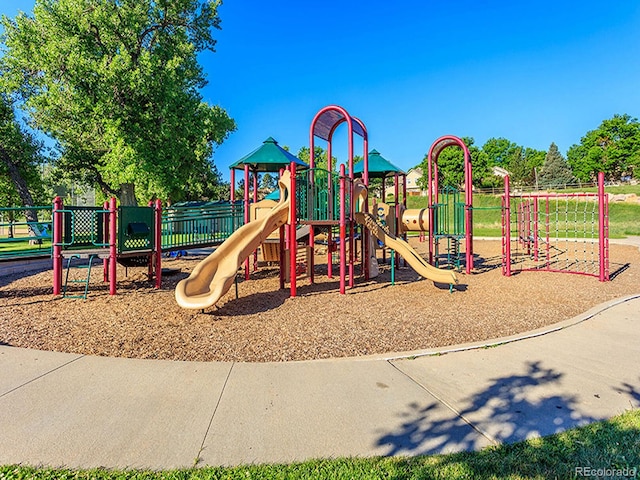 view of community jungle gym