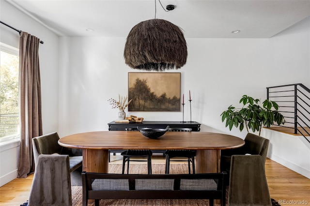 dining room featuring light wood-type flooring