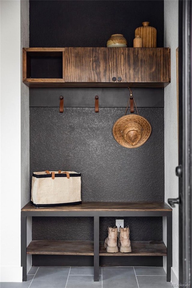 mudroom featuring tile patterned floors