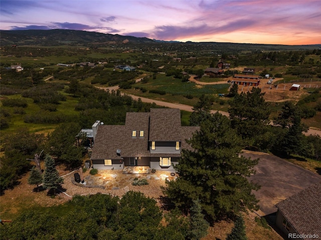 2357 Oak Ridge Rd, Sedalia, CO 80135 - aerial view of property and surrounding area featuring a mountain backdrop