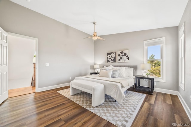 2357 Oak Ridge Rd, Sedalia, CO 80135 - bedroom featuring wood finished floors and a ceiling fan