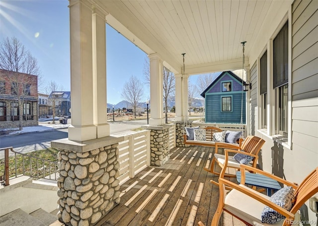 exterior space featuring covered porch