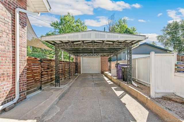 view of car parking featuring a carport