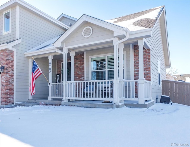 view of front of home with covered porch