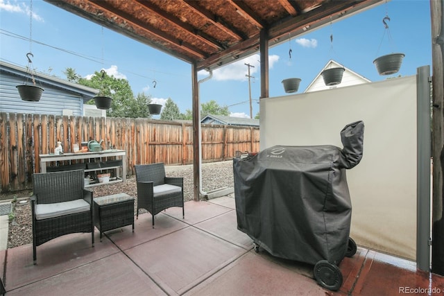 view of patio / terrace with a grill