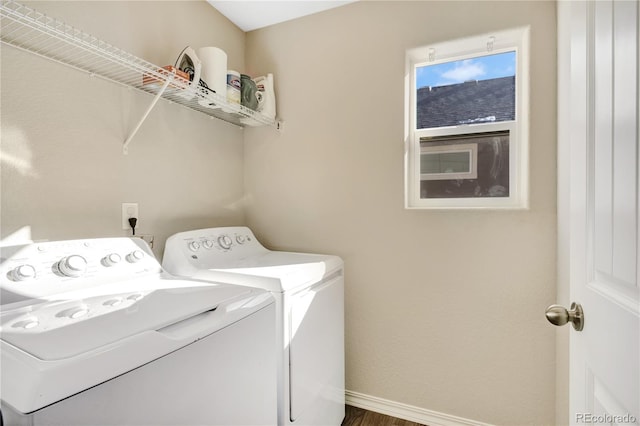 10733 Calista Way, Fountain, CO 80817 - laundry area featuring separate washer and dryer and baseboards