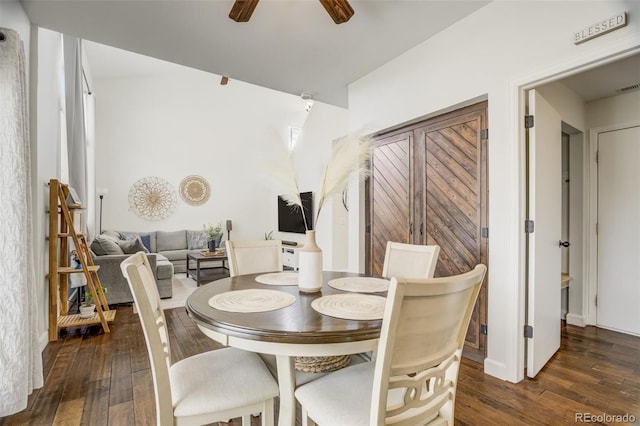9643 Yukon Way, Colorado Springs, CO 80925 - dining room featuring hardwood / wood-style floors and a ceiling fan
