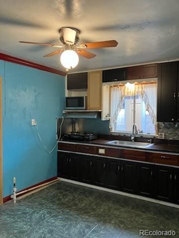 kitchen with sink and ceiling fan