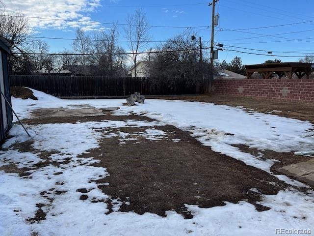 view of snowy yard