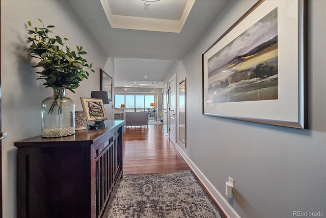 hallway featuring hardwood / wood-style flooring