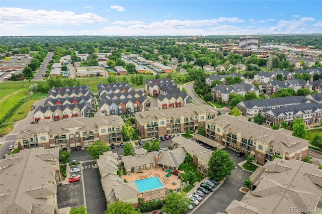 3852 S Dallas St Unit 8-102, Aurora, CO 80014 - aerial perspective of suburban area featuring a pool