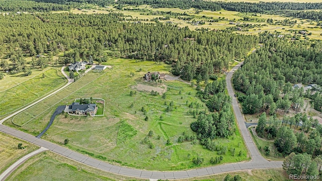 aerial view with a rural view