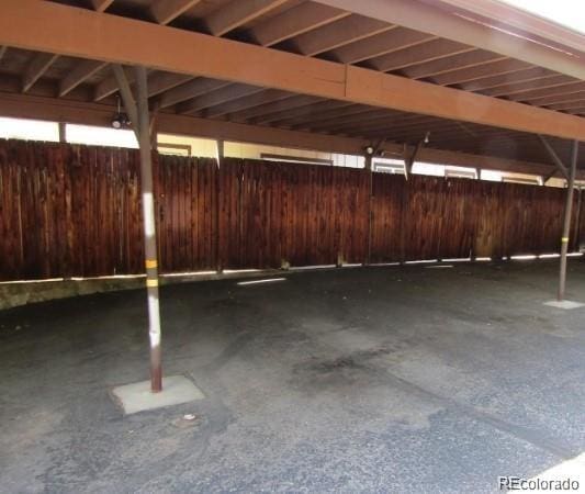 garage with a carport