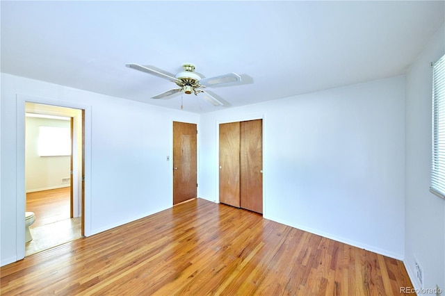 6579 S Lincoln St, Centennial, CO 80121 - unfurnished bedroom with light wood-style floors, a closet, and ceiling fan