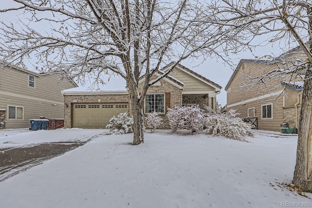 view of front of house with a garage