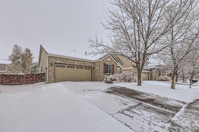 single story home with an attached garage