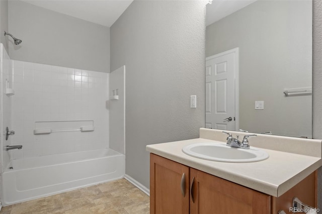 full bath featuring shower / bathtub combination and vanity