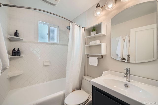5101 Meade St, Denver, CO 80221 - full bath featuring toilet, vanity, and shower / bath combination with curtain