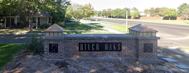 view of community sign