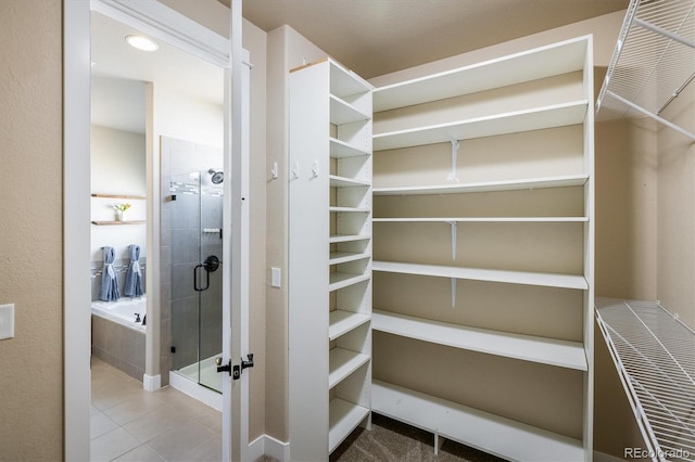 interior space featuring tile patterned flooring