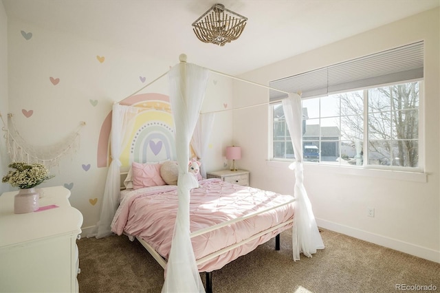 bedroom with carpet floors