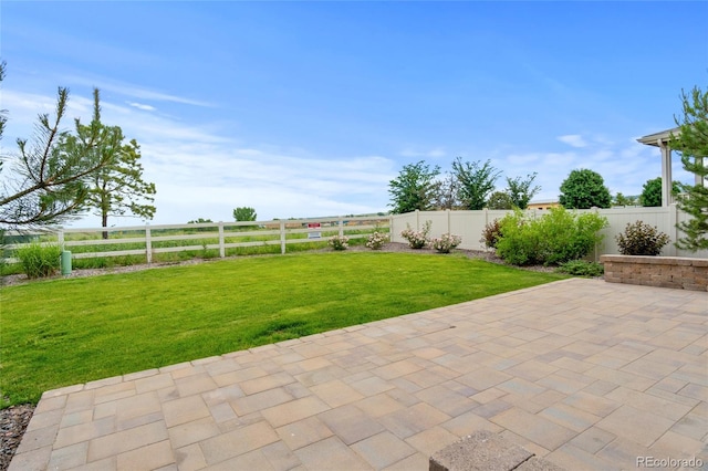 6185 Saddle Bow Ave, Parker, CO 80134 - fenced backyard featuring a patio